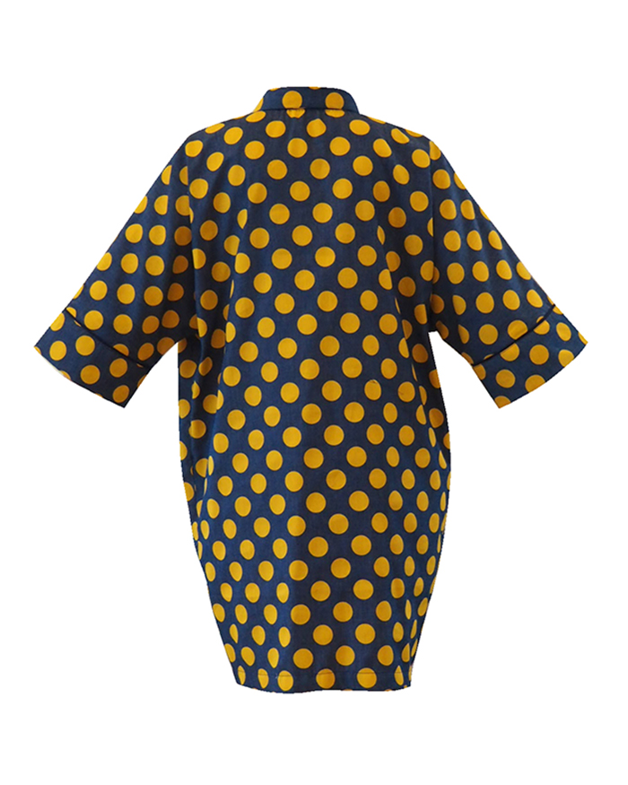 Yellow polka dots Shirt Dress
